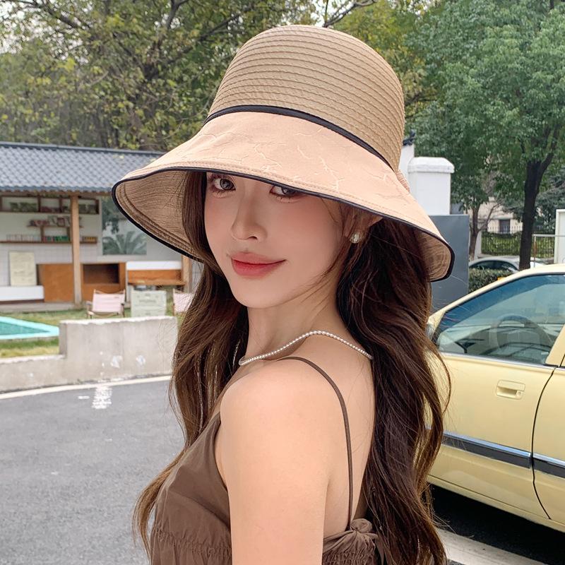 Summer New Hat Women Spring and Summer Travel Sun Protection Sun Hat Temperament Bow Sun Hat Bucket Hat