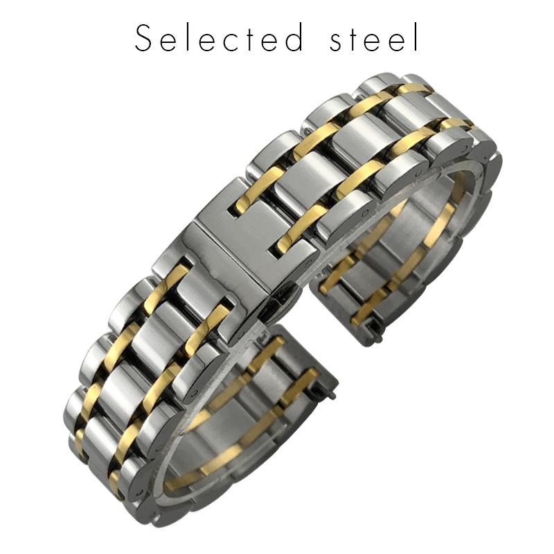 15mm 17mm 316L Stainless Steel Watchband Fit for Longines DolceVita L5.512/L5.255 Series Silver Rose Gold Watch Strap Tool