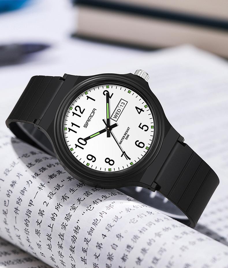 SANDA 9072 Student Quartz Watch Simple Light Fashion Resistant Outdoor Sport Wristwatch for Boy and Girl Best Gift