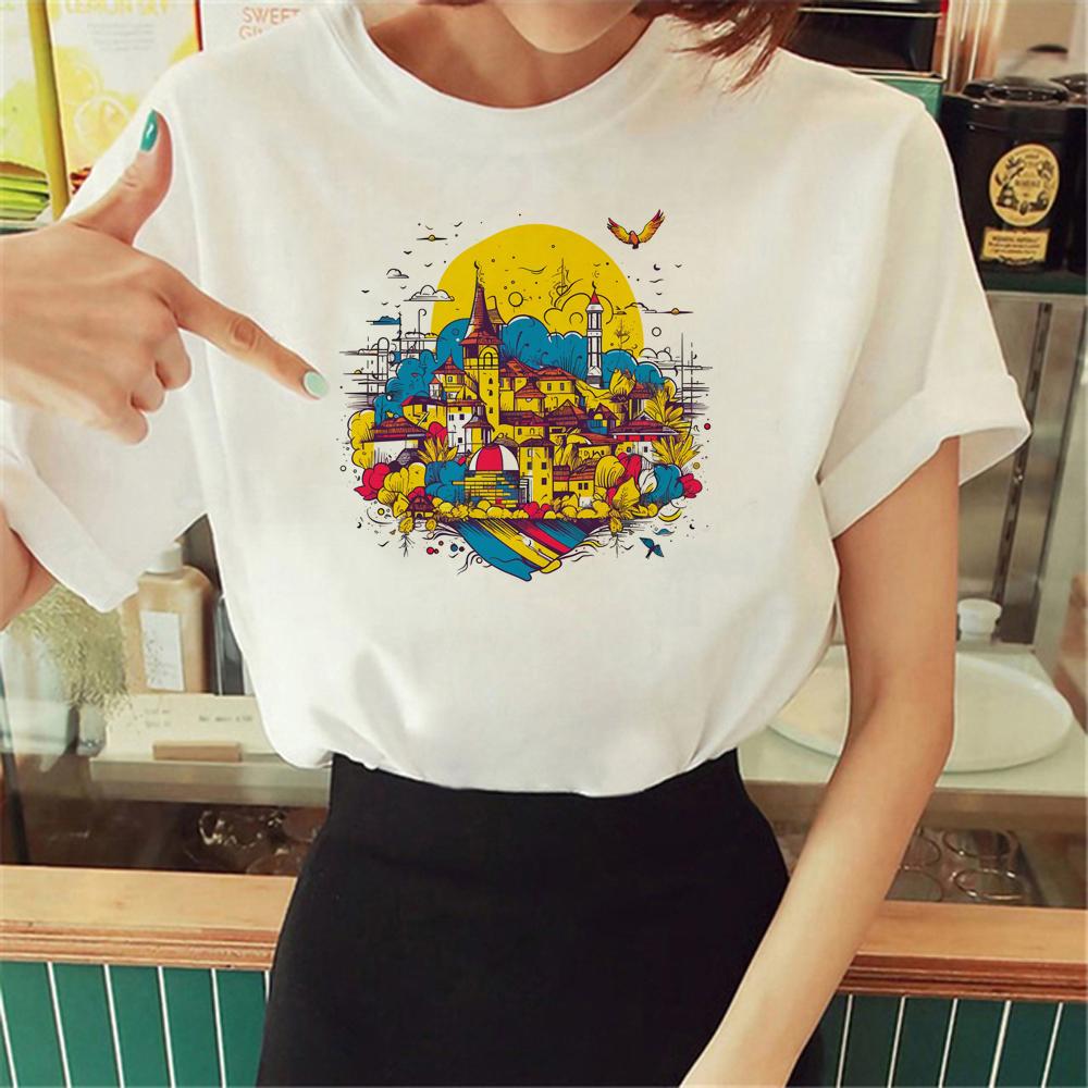 Colombia Tee Women Streetwear T-shirts Girl Anime Graphic Harajuku Clothing