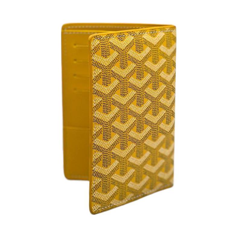 Goyard Grenelle Y Monogram Print Flap Wallet Passport Holder Small Unisex Wallets Yellow GRENELPMLTY-08CL08X