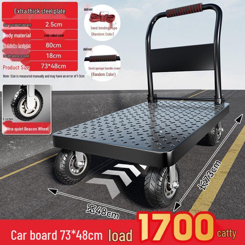Foldable Steel Hand Truck: Portable Small Trolley for Transporting Goods