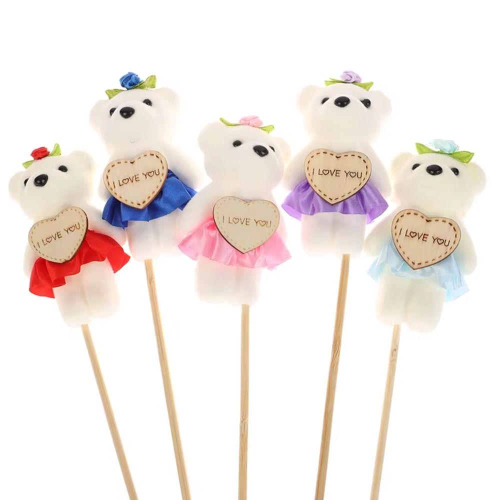 10pcs/set Foam Bear Bear Plush Foam Toys Plush Doll Cartoon Bouquet Doll  Valentine's Day