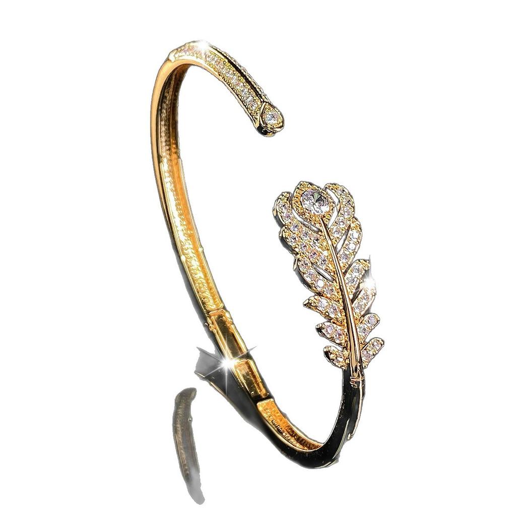 European and American Fashionable Luxury Feather Stone Women's Bracelet Classic Elegant Bracelet