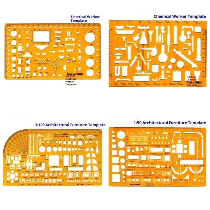 Template Measuring Ruler Circular Oval Ruler Durable K Resin Drawing Design Furniture Architect Template Drafting Ruler