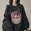 Women's Crew Neck Long Sleeve Sweatshirt Loose Fit Casual Vintage Graphic Print Pullover Daily Fashion Top