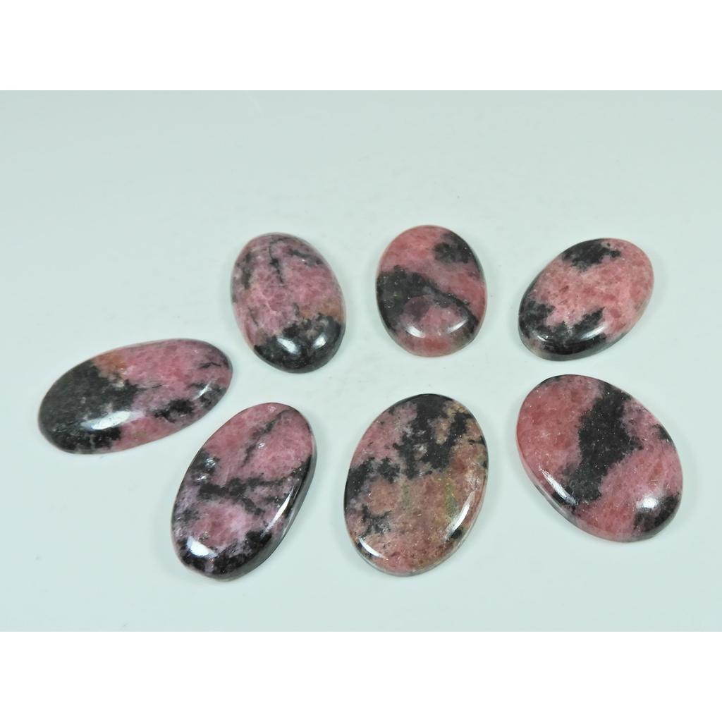 355Cts. Natural Rhodonite Oval Shape Cabochon Loose Gemstone 07 Pcs Lot C-2933