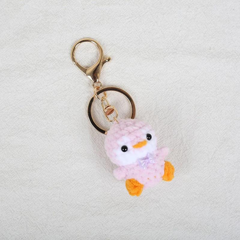 Cartoon Penguin Doll Crochet Keychain Handmake Knitted Mini Penguin Keychain For Car Keys Pendant Cute Animal Doll Keyring Gifts