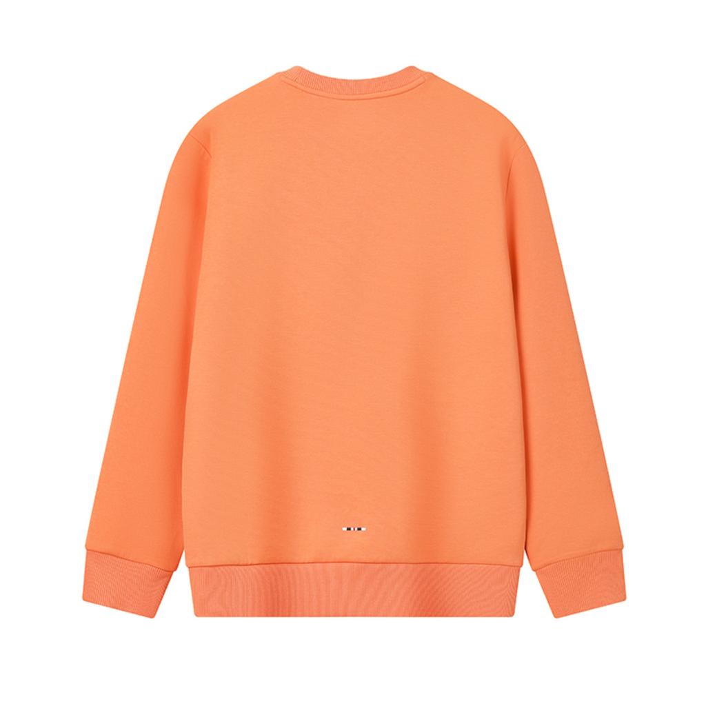FILA Heritage Fashion Simple Classic Basic Casual Comfortable Versatile Knit Crewneck Sweatshirt Men sweatshirt Bright-Orange F11M618202FOR