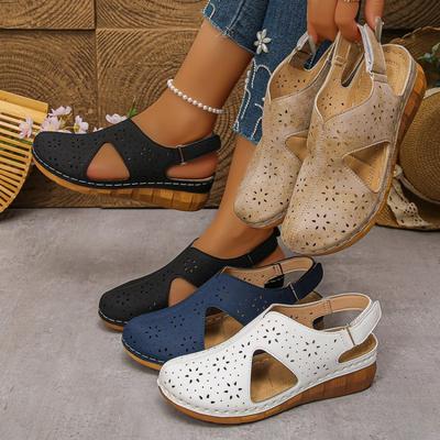 Sandali Donna Estate 2026 Sandali Piattaforma Moda Sandali Traforati Fibbia Stile Romano Scarpe Donna Leggere Slip-On Scarpe Donna