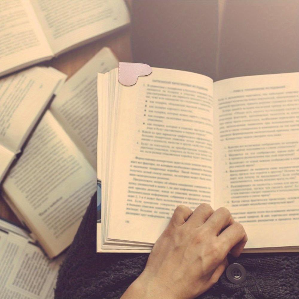 6pcs Leather Heart Bookmarks Cute Corner Bookmark Corner Page Book Accessories for Reading Lovers Book Markers