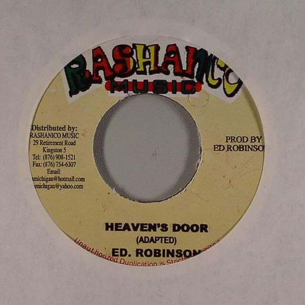 

7inch Record ED ROBINSON Heavens Door NONE Rashanco Music Jamaica Reggae Ska Dub Used