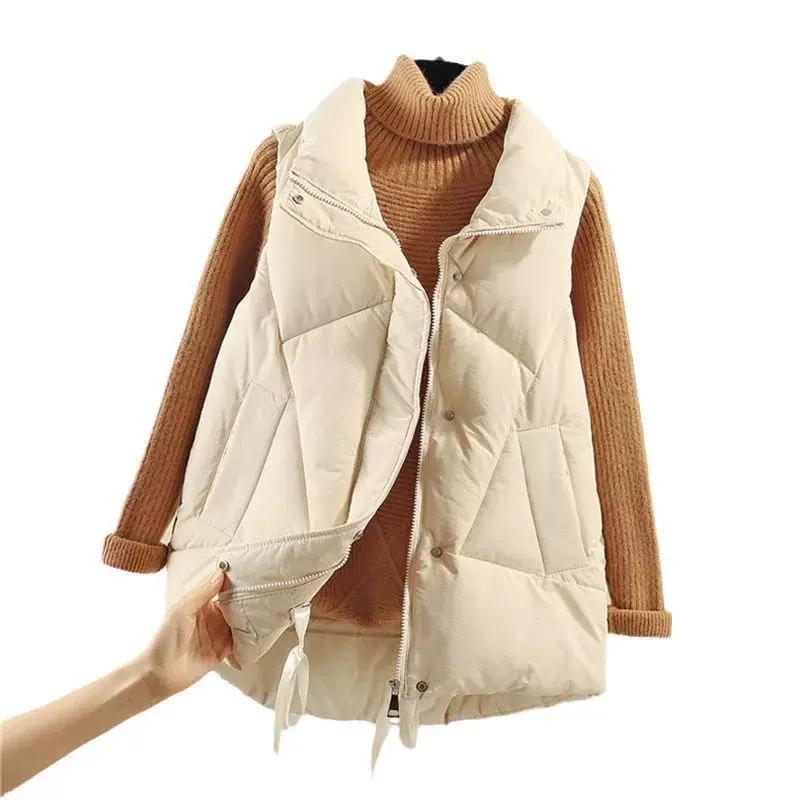 Cotton Vest Women's Autumn and Winter Fashion Trend Vest Large Size Western Style All-match Vest Jacket