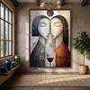 Abstract Woman Canvas Wall Art Vintage Figures Poster Print Mid Century Minimalist Textured Female Canvas Painting Home Decor