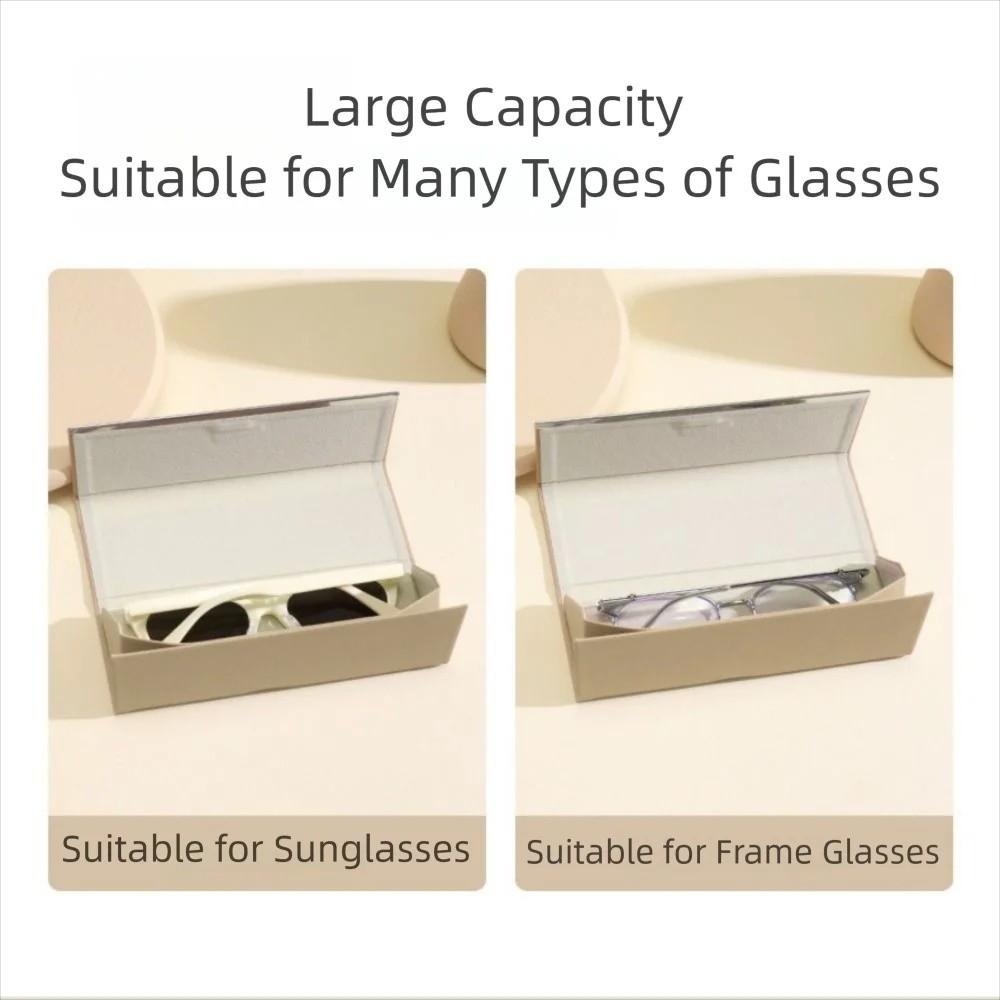 Durable Magnetic Buckle Eyeglasses Case Portable PU Leather Eyewear Protective Case Flocking Inside Lightweight Sunglasses Box