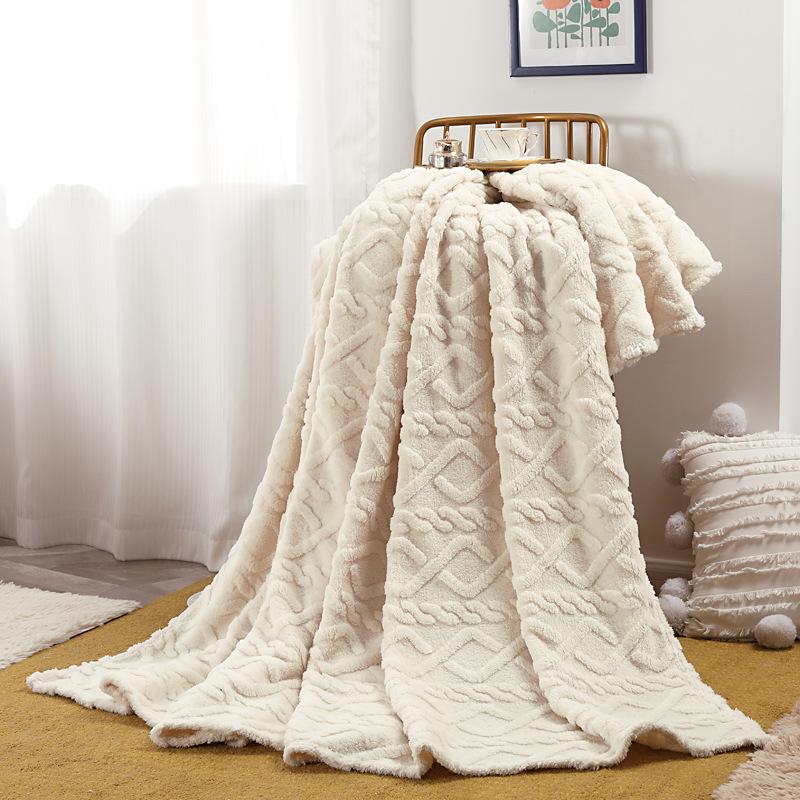Soft Woolen Blanket for Bedding and Sofa, Warm Lamb Velvet Flannel Cover Blanket for Office, Air Conditioning Nap Quilt
