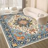 Vintage Persian Oriental Area Rug Red Blue Ethnic Floral Border Print Soft Floor Mat Traditional Bohemian Carpet For Living Room