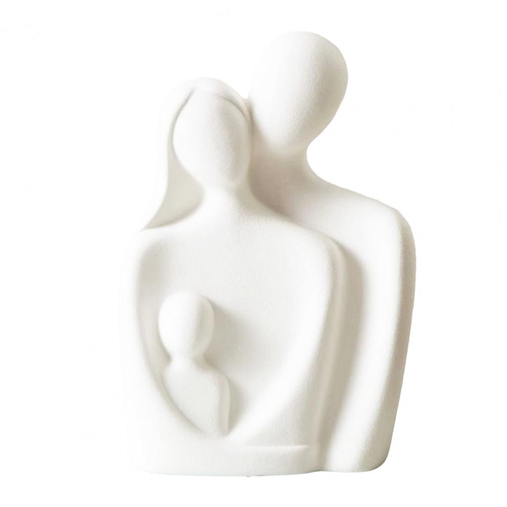 Ceramic Couple Statue Hugging Kissing Lover Figurine Decor Romantic Couple Heart Sculpture For Wedding Valentine's Day Gift