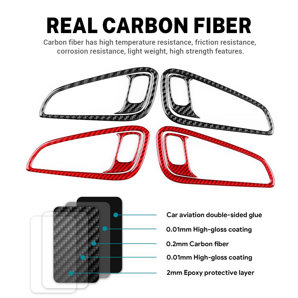 Autocolant Real Fibra de Carbon Moale Pentru Ford Focus SE RS ST Ecoboost 2015 2016 2017 2018 LHD RHD Panou Ornament Mânere Interioare Uși Mașină
