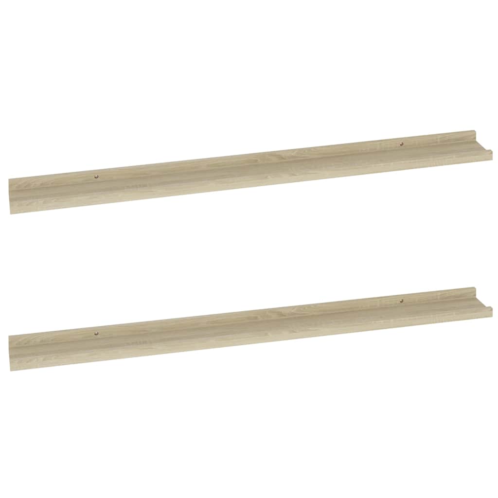 vidaXL Wandregale 2 Stk. Sonoma-Eiche 100x9x3 cm