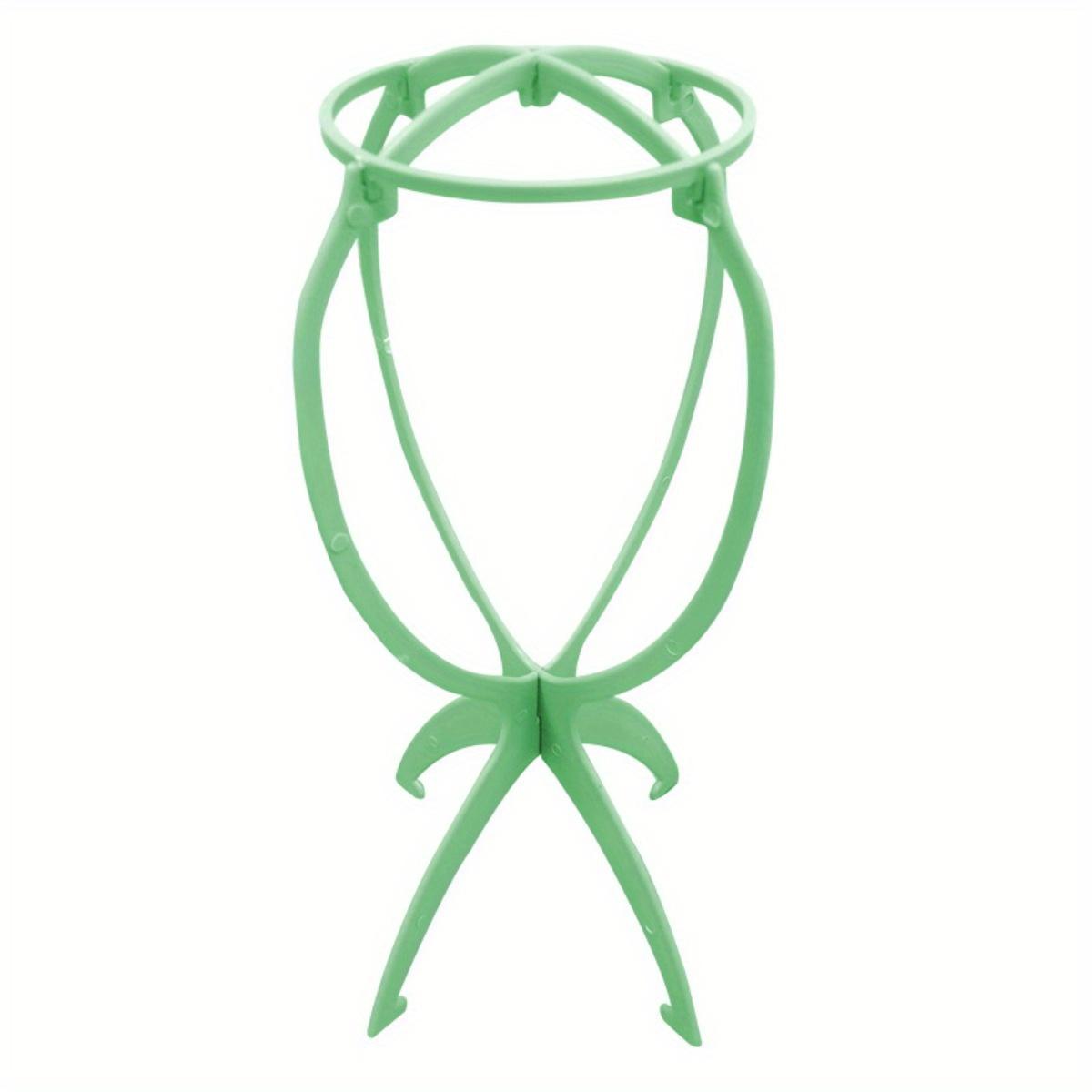 

1pc Wig Stand Holder Portable Collapsible Wig Head Stands Plastic Wig Hat Stands Portable Folding Wig Hat Stand for All Wigs зелений
