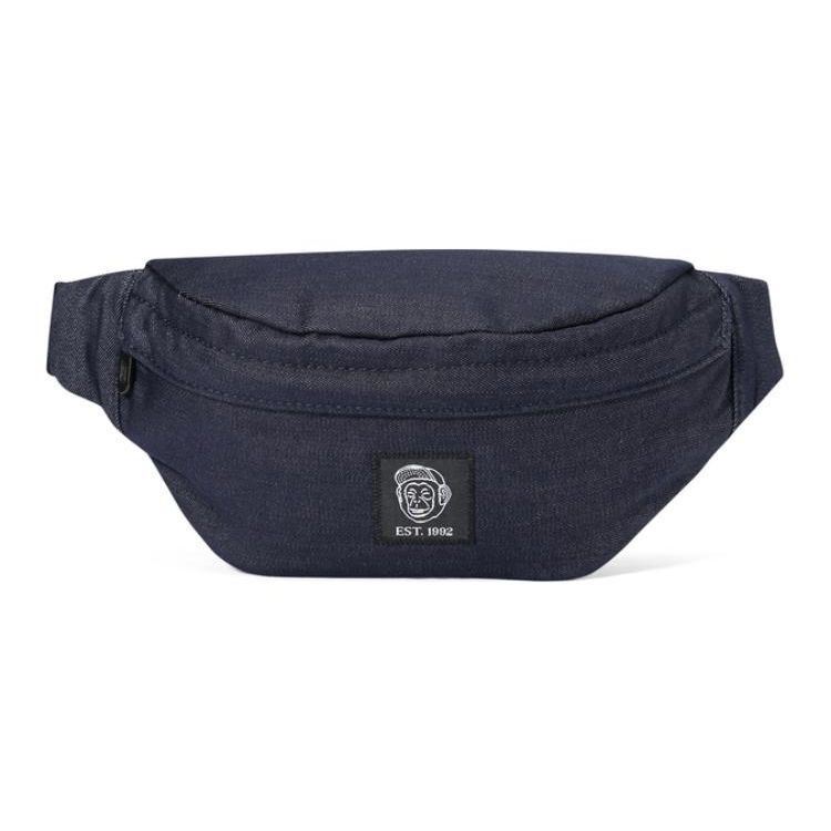 Skechers Laughing Monster Series Versatile Fashion Simple Fabric Waist Bag Unisex Waist Bag Navy-Blue L223U034-02MZ Marine Collegiate Blue
