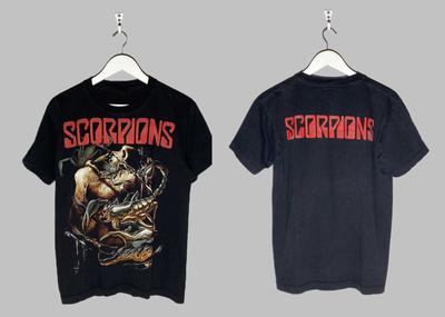 2 Zijden 2000s Scorpions Grafische Print Rockband Heruitgave T-shirt S-5XL BS1096