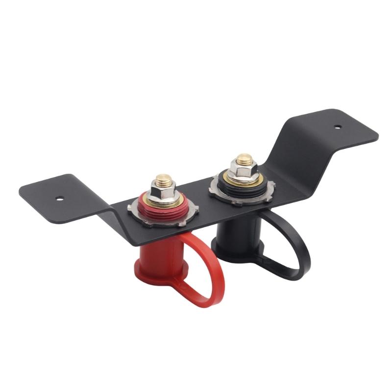 Battery Jump Post Starter Remote Battery Terminals Relocation Kit with Mounting Bracket Waterproof Cover for Lawn Mower