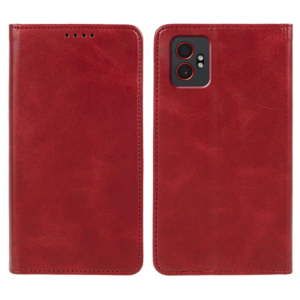 For Samsung Galaxy XCover7 Pro Case Strong Magnetic PU Leather Phone Cover Calf Texture