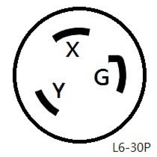 Parkworld 885149 Adapterkabel 30 Ampere Twist Lock L6-30 Stecker auf 20 Ampere L6-20 Buchse