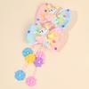 2Pcs Cartoon Unicorn Hair Clips For Girls Children Rainbow Color Bow Hairpins Heart Silicone Accessories Flower Pendant Headwear
