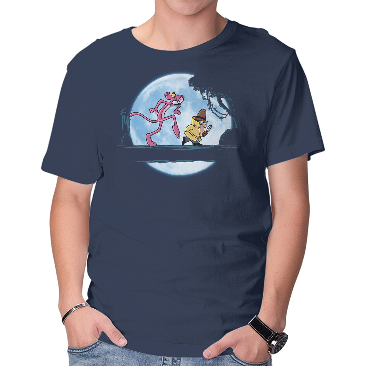 Unisex Crew Neck T-Shirt Hakuna Pantherata Graphic Short Sleeve Casual Tee L