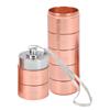 Metal Weekly Travel Medicine Organizer Portable Waterproof 7 Days Aluminum Alloy Tablets Box with Lanyard Rose Gold
