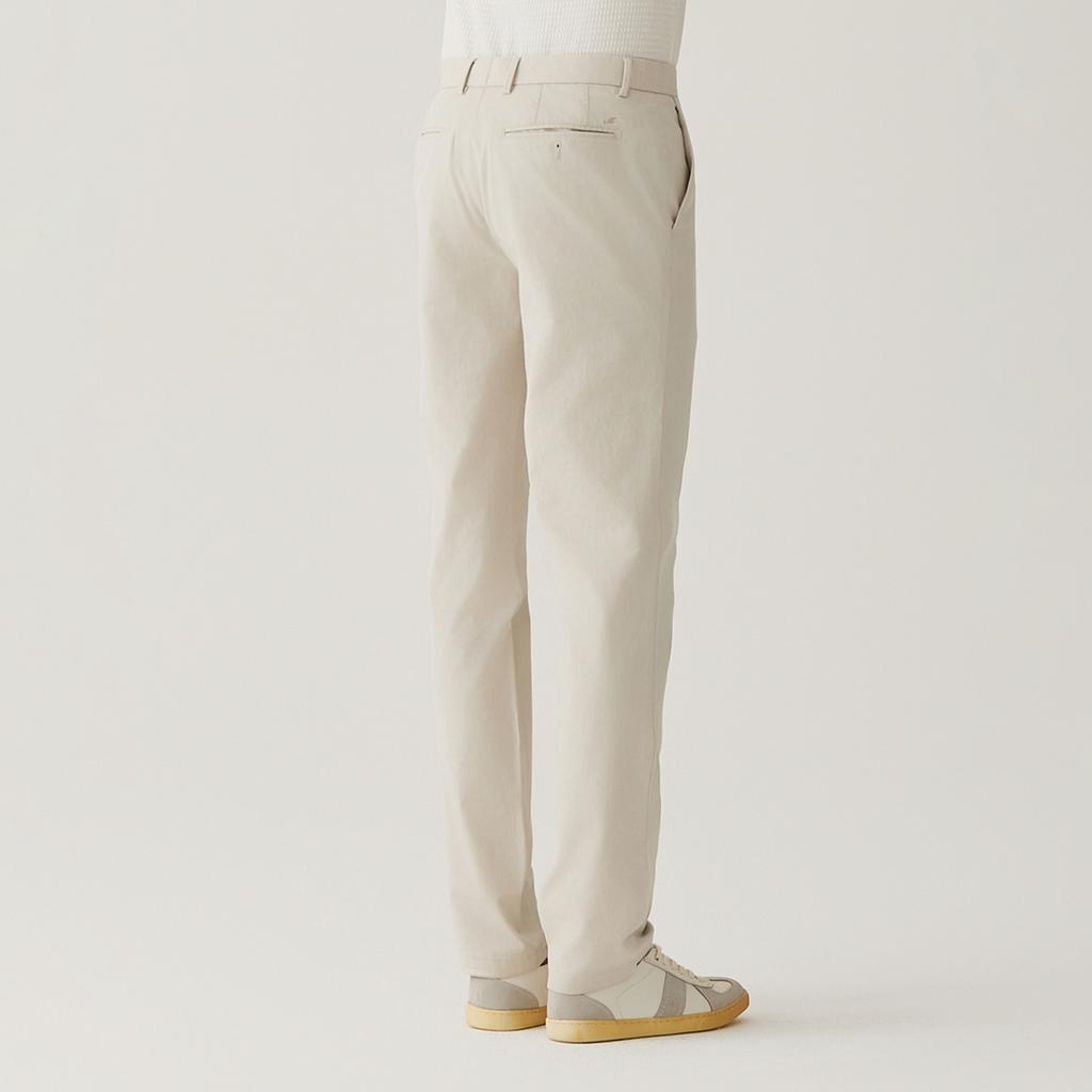 FERRAROMILANO Cotton Spandex Dobby Knit Pants L/Beige (Am0Fbpc10151)