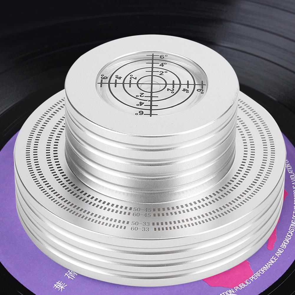 LP Vinyl Record Weight Stabilizer Turntable Disc Clamp with High Precision GradienterSilver