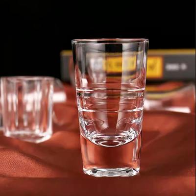2pcs Set 80ml Liquor Goblet Creative Thick Bottomed Glass Wine Cup Vodka Cup Set Party Transparent European Style Spirits Mug