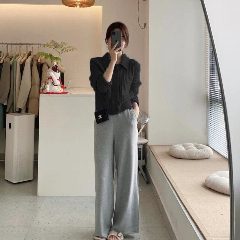 Temperament Pink Lapel Sweater Cardigan Women's Autumn Design Sense Niche Gentle Lazy Knitted Jacket Polo Top