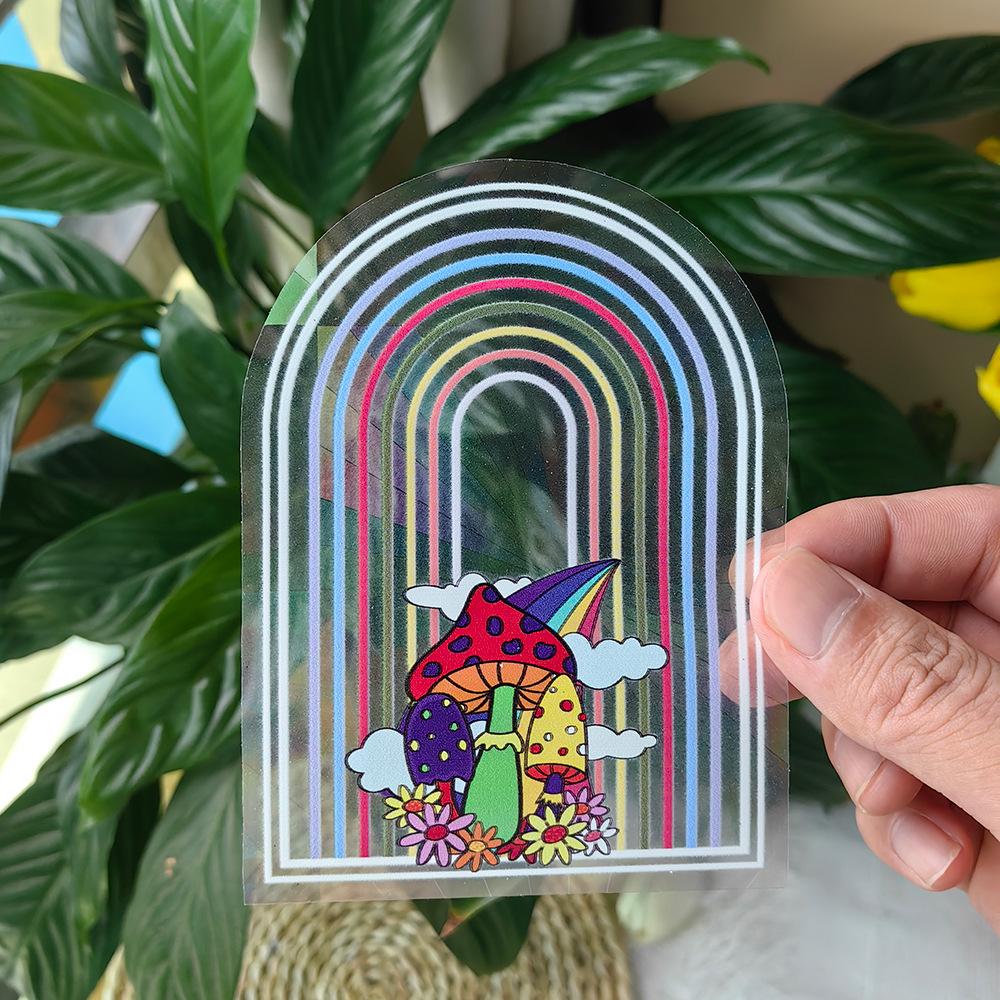 SC045-068 Window Decals for Bird Strikes Prismatic Sun Catcher PVC Rainbow Glass Stickers to Save Birds from Glass Collisions