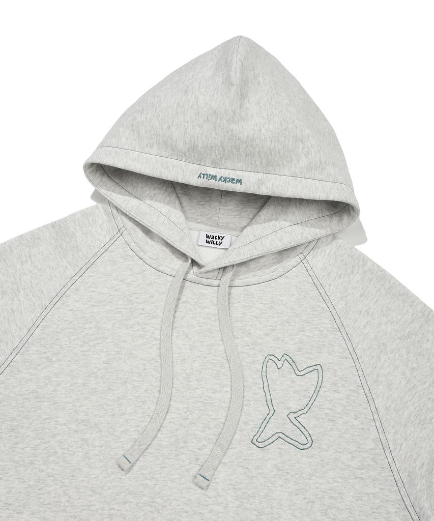 Stitch Kiki Logo Hoodie Light Grey