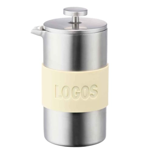 

LOGOS French Press Coffee Pot, 81210313, Silver, Approx. 11cm Wide x 9.2cm Deep x 19cm High