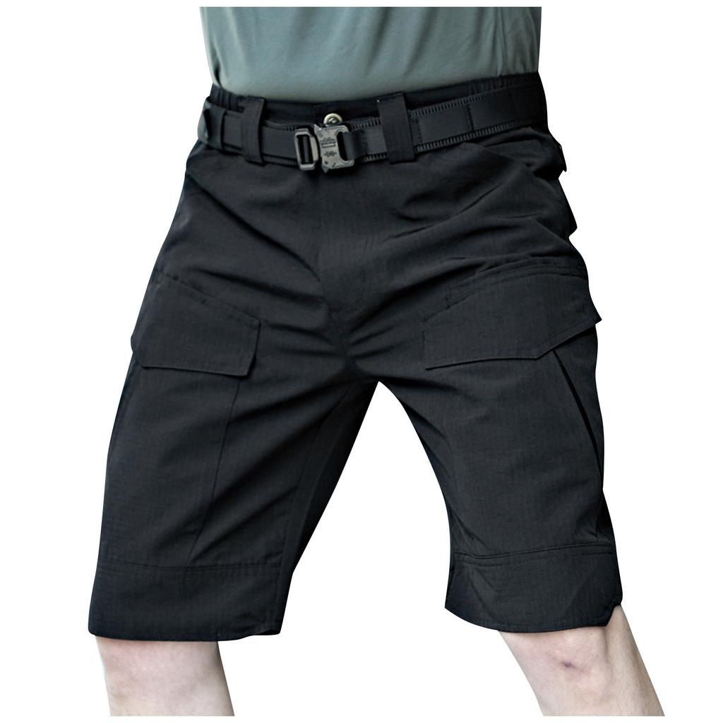 Men's Outdoor Tactical Multi Pocket Knee Length Shorts Breathable Lightweight Utility Cargo Shorts for Hiking Camping Work