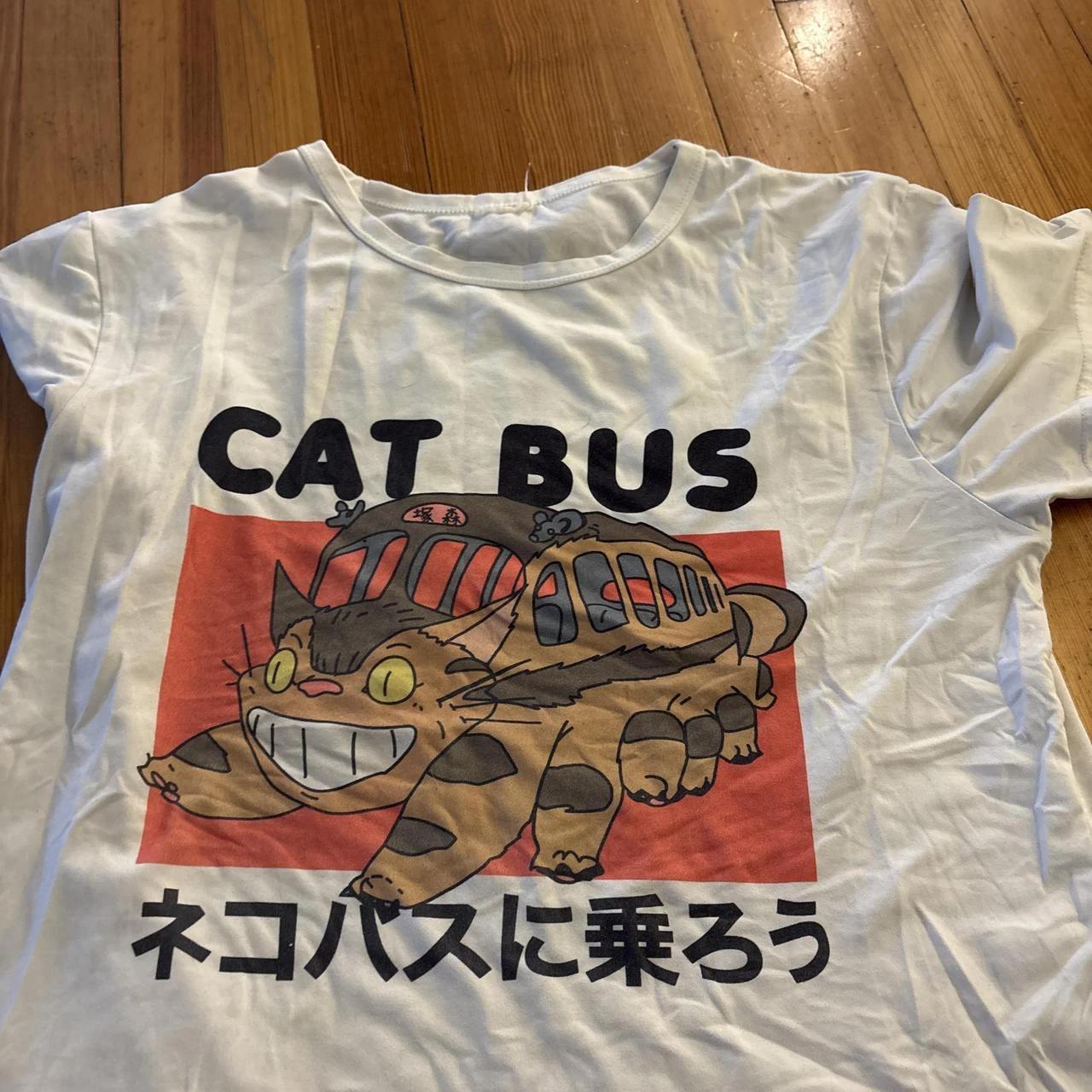 Studio Ghibli My Neighbor Totoro Cat Bus unisex white t-shirt 4XL