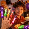 Trick or Treat Goodie Bag Fillers Halloween Finger Projector Lights, LED Spooky Projection Rings with Pumpkin Ghost Bat Glow in The Dark Toys Patterns