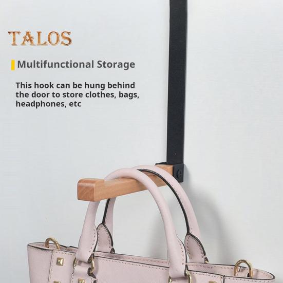 Faltbarer Kleiderbügel aus Holz, Türhaken mit Anti-Rutsch-Clip, faltbares Design, einfache Installation, multifunktionaler Aufbewahrungshaken, Tür-Wäschebügel