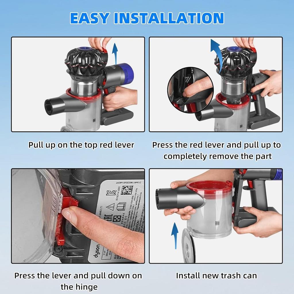 Recipient de praf compatibil cu aspiratorul Dyson V7 V8 SV10 SV11, Înlocuitor recipient de praf pentru Dyson V7 V8, Piesa recipient nr. 967699-01 Aspirator