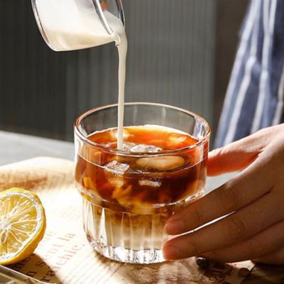 250ml 6pcs Set Iced Latte Cup Transparent White Coffee Mocha Cups Cafe Vintage Cocktail Foreign Wine Glasses Tea Cold Drink Mugs