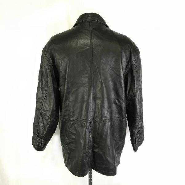 Creation Cube Lamb Leather Quilted Leather Coat Outer Men M Black Full-Zip Inner Pocket(USED)