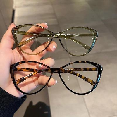 Occhiali vintage Cat Eye anti-luce miopia occhiali quadrati meno occhiali da vista con montatura triangolare retrò trasparente