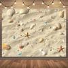 2_ Fotografie - Hintergrund - Sommer - Strand - Sand - Ozean - Muschel - Dekoration - Hintergrundbanner - Polyesterfaser