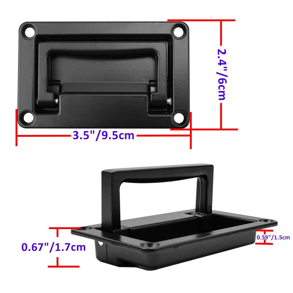 Recessed Pull Handle: 95mm X 60mm Zinc Alloy Rust-Resistant with Shock-Absorbing Rod for Silent Operation - Space-Saving Hidden Grip
